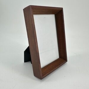Dark Brown Wood 4x6 Picture Frame Deep Profile Shadowbox Tabletop Wall Mount
